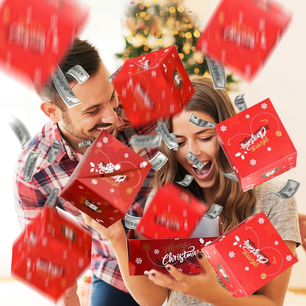 Creative Christmas Gift Box DIY Folding Paper Box Birthday Wedding Surprise Money Bounce Box Explosions Red Envelope Gift Boxes