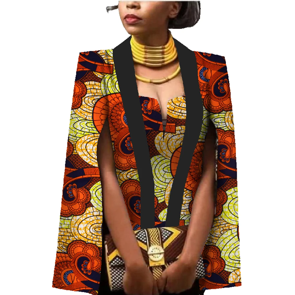 African Women Clothing Full Sleeve Cape Coat Dress Suit African Tops 2 Piece Set Party Dresses Winter Dress Women Clothes WY552
