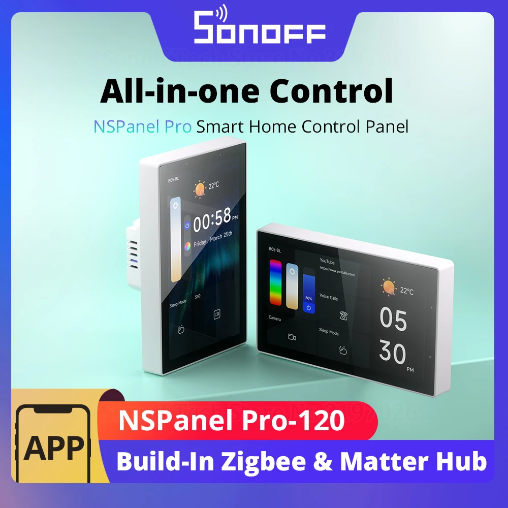 Sonoff nspanel pro eua painel inteligente 4.7 "butido zigbee materia hub visualizador de câmera de segurança em casa via ewelink controle tudo-em-um