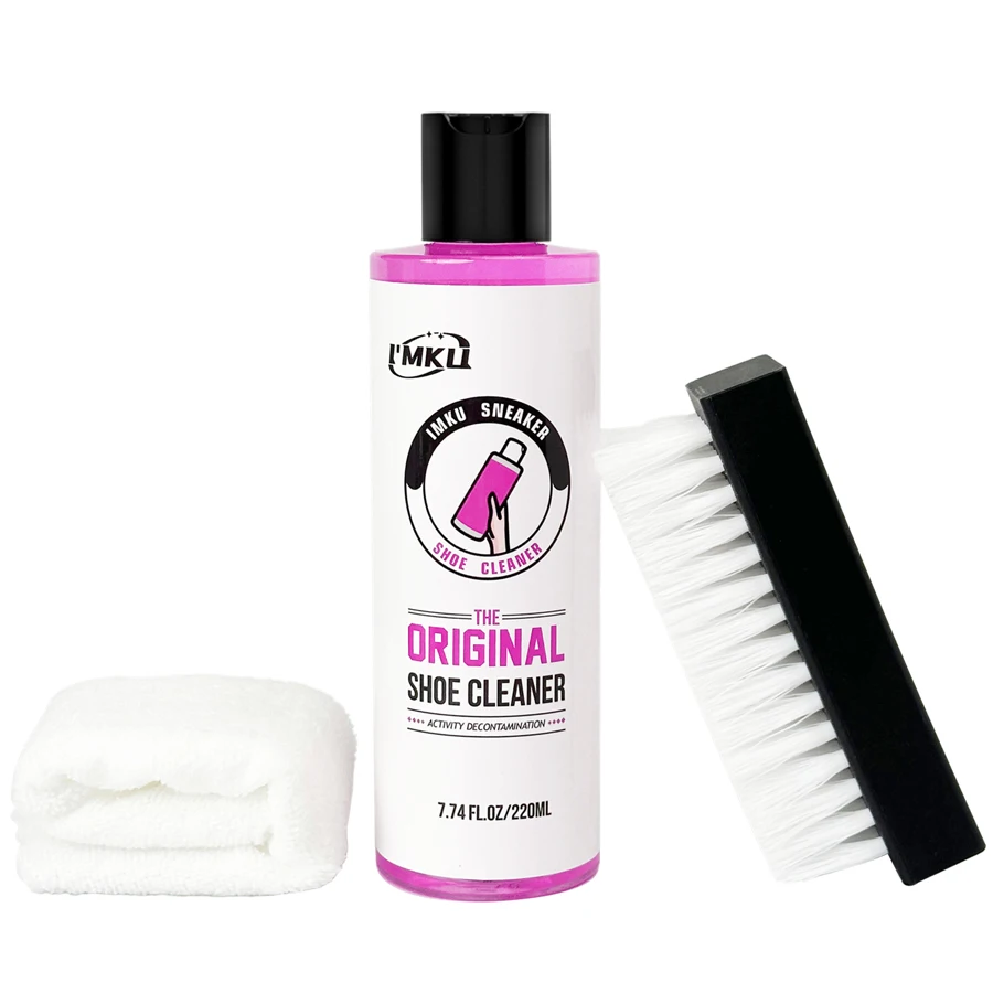 Fabric Cleaner for Sports Shoes, Shoe Cleaning Kit Includes 7.76 Ounces (Approximately 220ml) of Shoe Cleaner, Brush, Fiber Towe