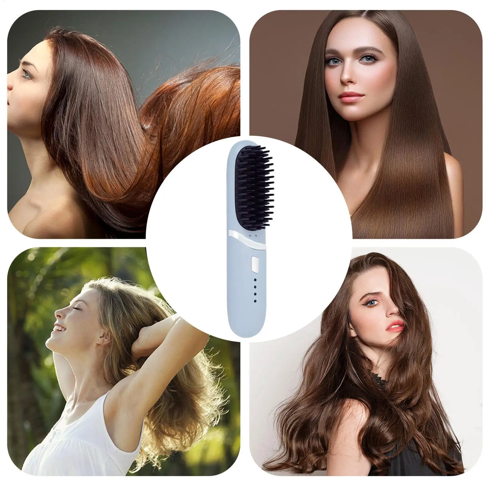 مشط حديد مسطح احترافي محمول قابل لإعادة الشحن، 3 إعدادات لدرجة الحرارة، مكواة فرد لاسلكية للنساء والرجال أثناء السفر قصيرة وطويلة