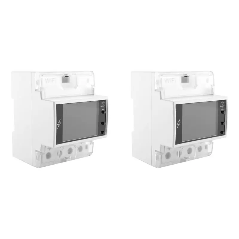 

Stylish-2X AT4PW 100A Tuya WIFI Din Rail Smart Meter AC 220V 110V Digital Energy Meter Voltage Power Electric Power Monitor