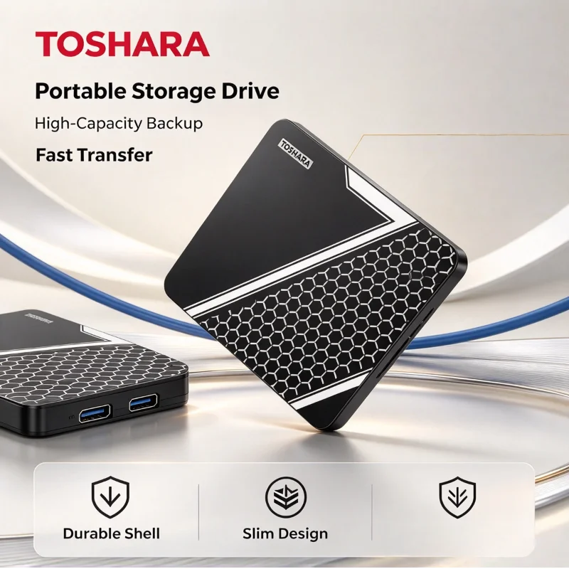 New TOSHARA A3 1TB 2TB Portable SSD External Solid State Drive USB3.0 Mobile Hard Disk 4TB  for Notebook Laptop Desktop Mac