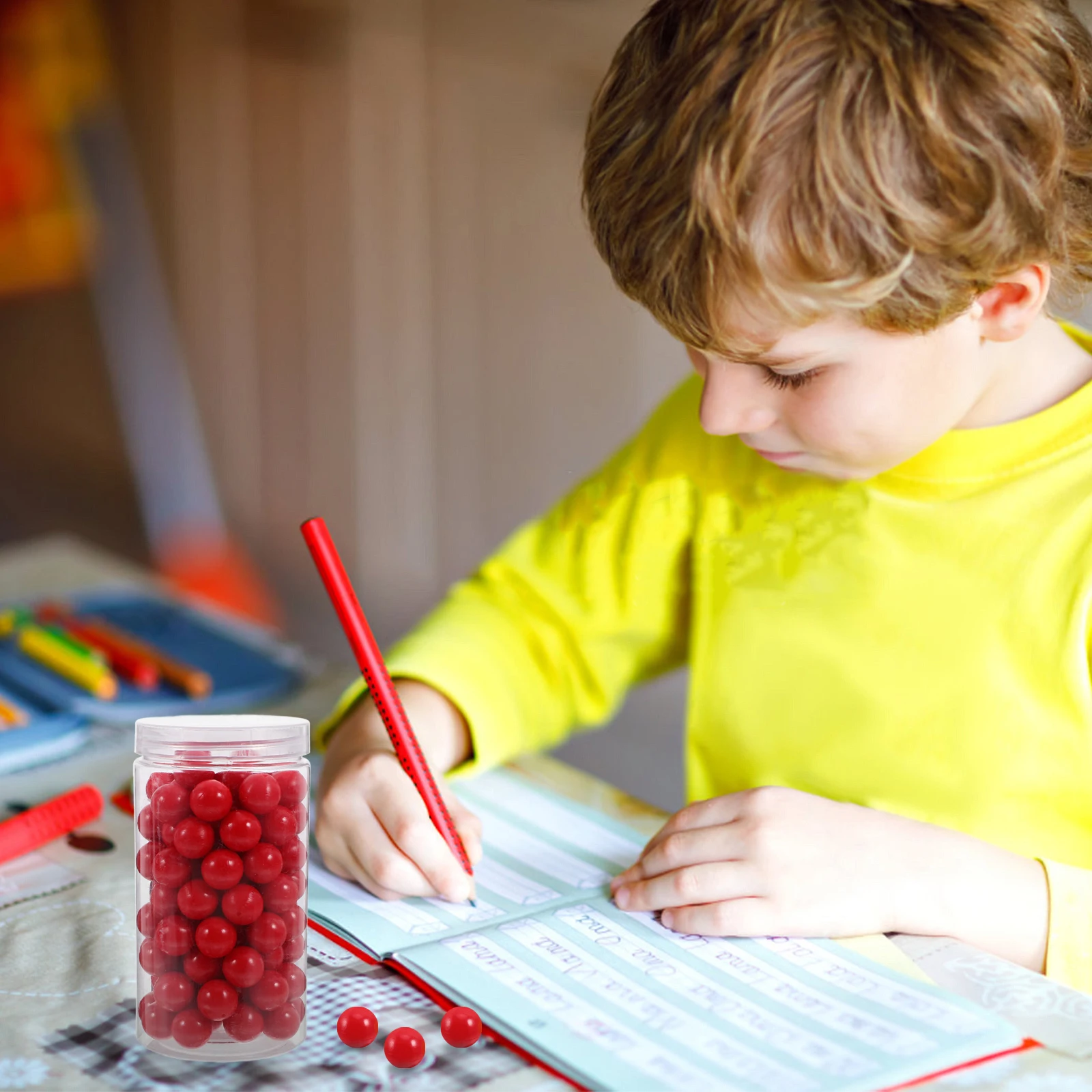 

100 Pcs Counting Balls Math Learning Playthings Color Sorting Small Bulk Supplies Plastic For
