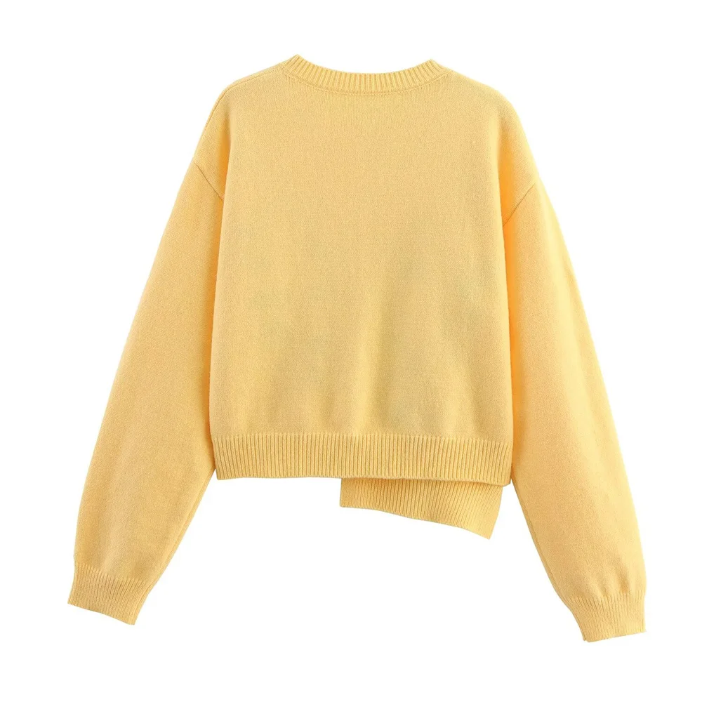 2025 Nuovi abiti da donna Cardigan con orlo irregolare ricamato semplice e versatile alla moda in stile europeo e americano