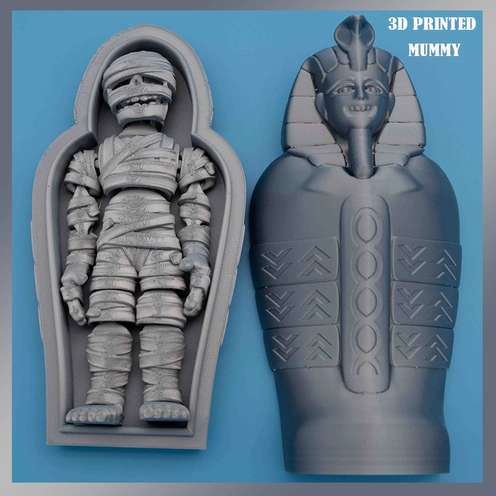 3D Printed Toys Figures Mummy Model Multi-joint Movable Ornament Pocket Toys Decorative Creativity Boys Kids Gifts Novelty Toy