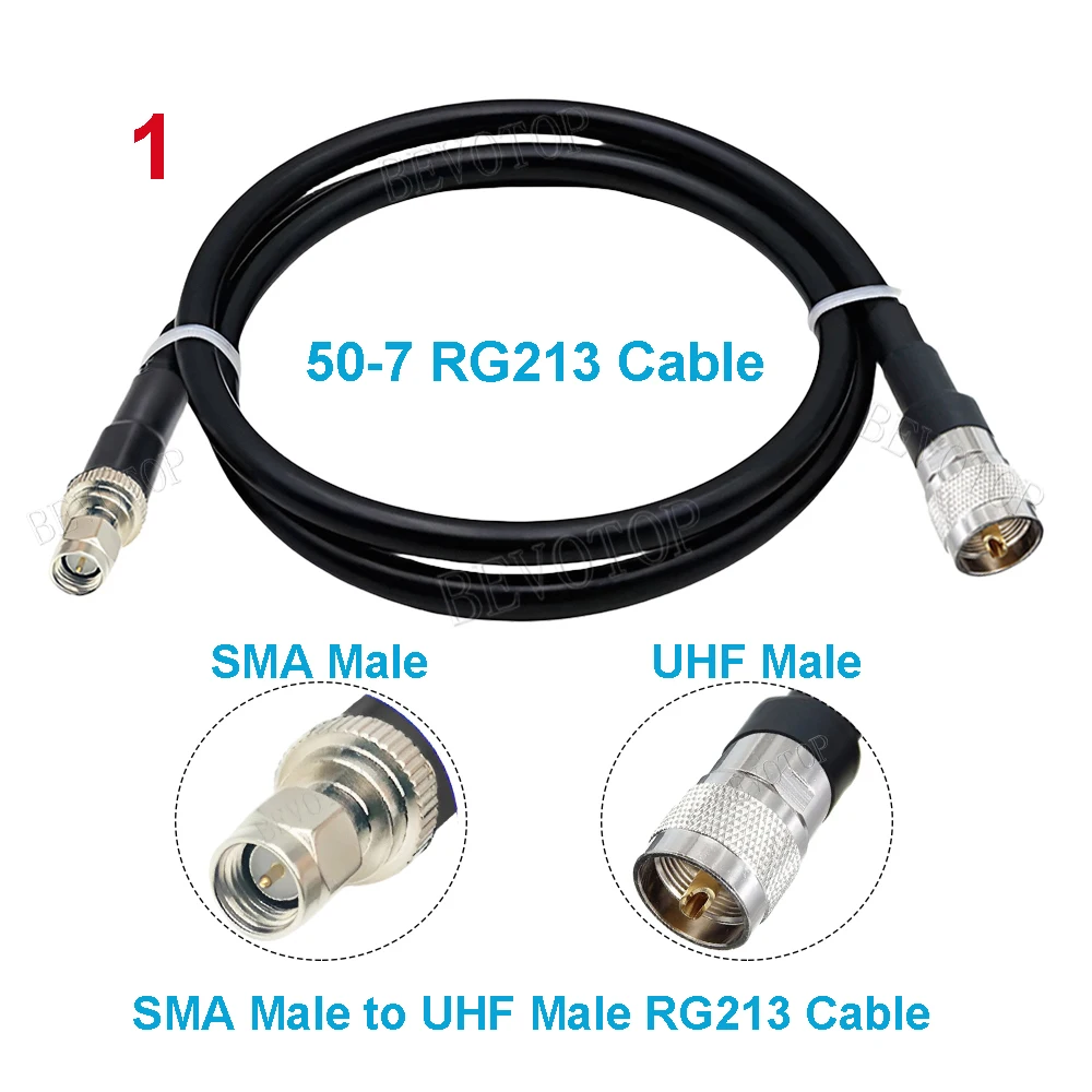 RG213 UHF Male to SMA Male/Female 50 Ohm Low Loss Pigtail Extension Jumper Cable for CB Radio Ham Radio FM Transmitter
