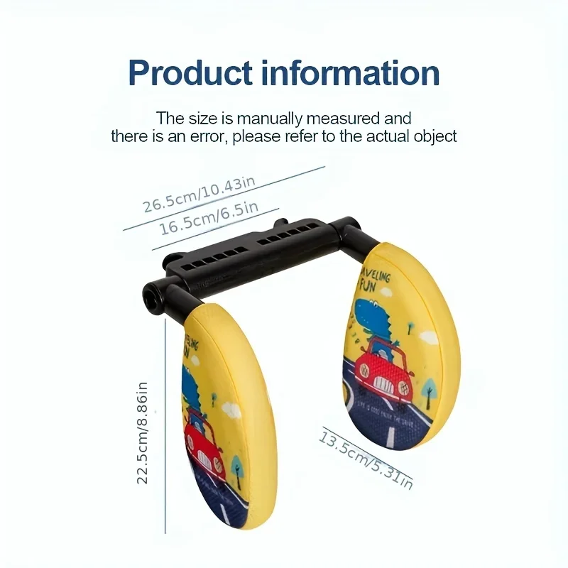 Zagłówek samochodowy poduszka dla dzieci, zagłówek Cartoon Road Pal, wsparcie szyi i głowy regulowany fotel samochodowy, poduszka do spania