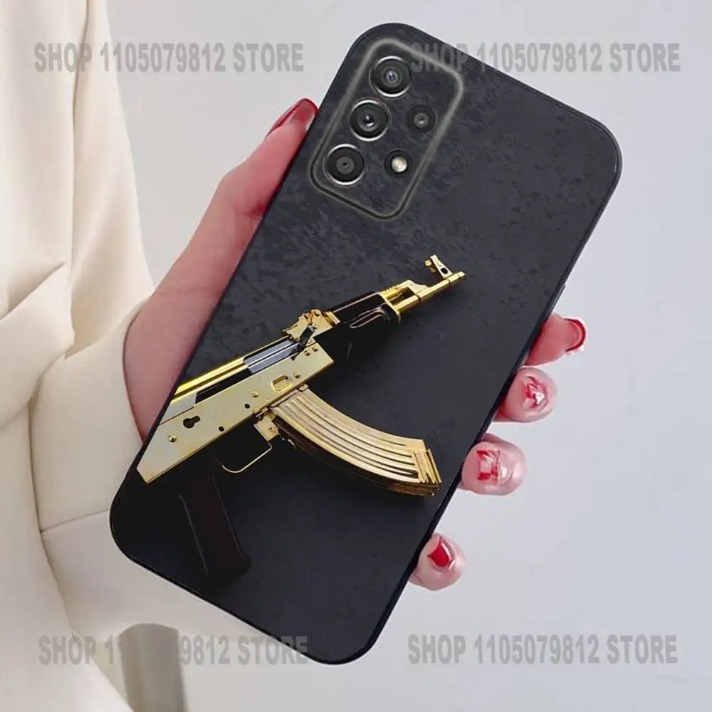 เคสโทรศัพท์ A-Ak-47 King of Guns สำหรับ Samsung S24,21,22,23,30,Ultra,20,Plus,Note,10,9 เคสซิลิโคนนิ่มสีดำ