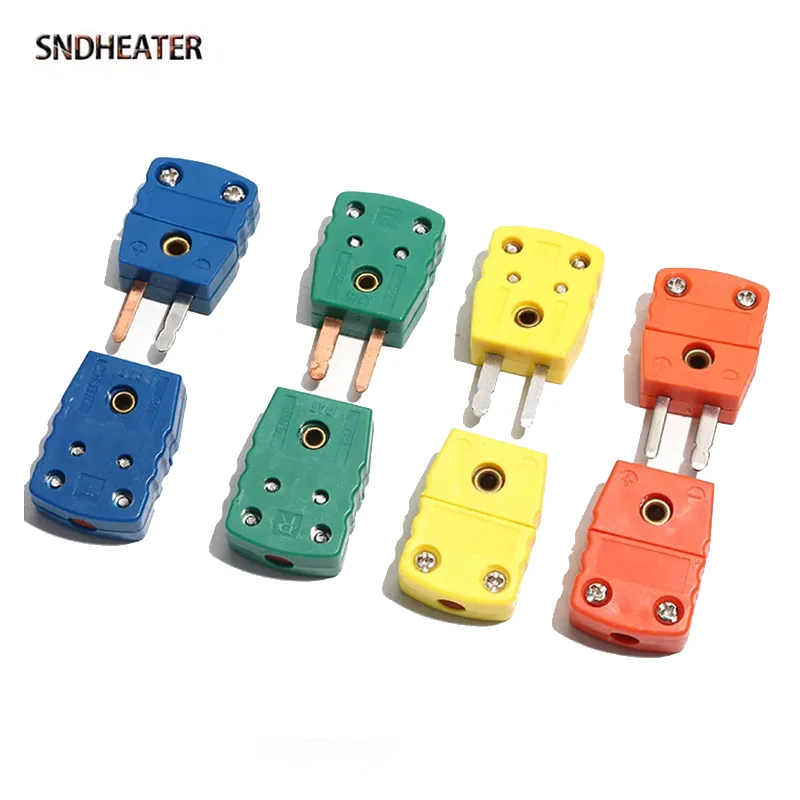 SNDHEATER 5PCS Universal Thermocouple Male Female Mini Plug Type K T N R U Socket High Temperature Test Connector Replacement