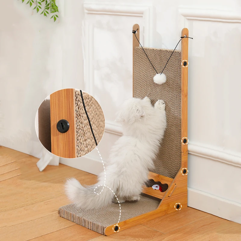 New Style Cat Scratcher Cat Scraper Detachable Wooden Scratching Post For Cats Training Grinding Claw Toys Furniture Protector