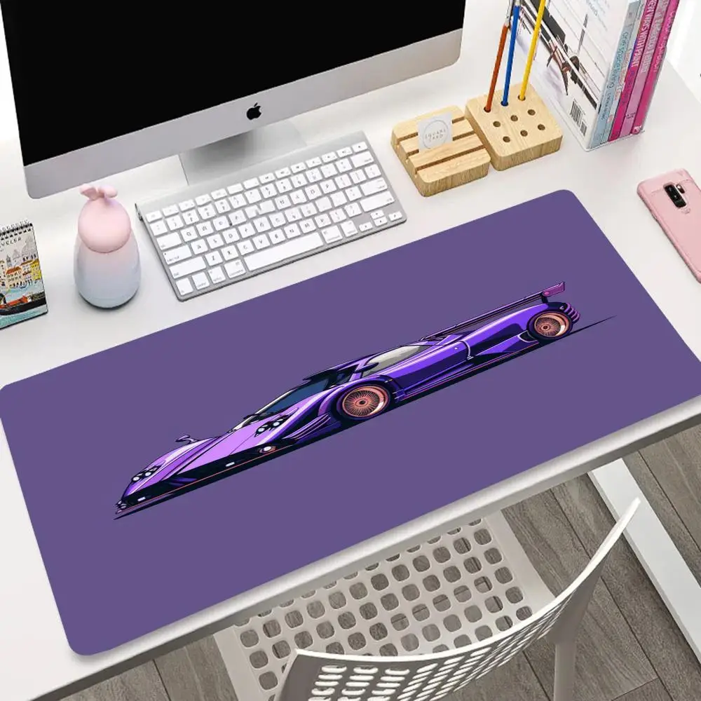 

Purple racing mousepad HD printed computer game accessory rubber anti-slip washable suitable for players and office