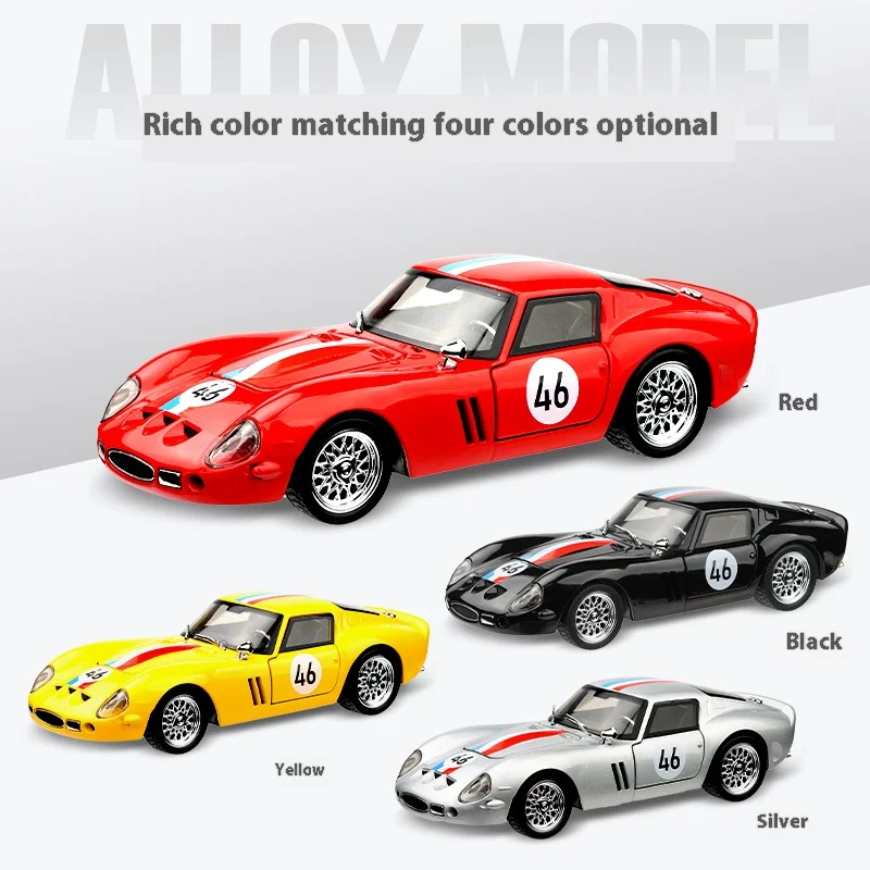 

1: 32 250-GTO Alloy Car Model High Simulation Diecasts Toy With Sound and Light Pull Back Vehicles Decoration Toys For Kids Gift