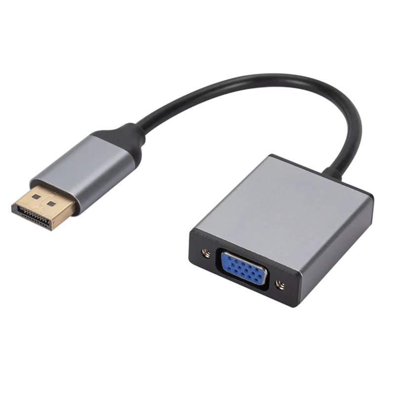 Qy-Displayport To VGA Adapter, Display Port To VGA Converter Male To Female Aluminium HD, For Computer, Monitor,TV,Projecto