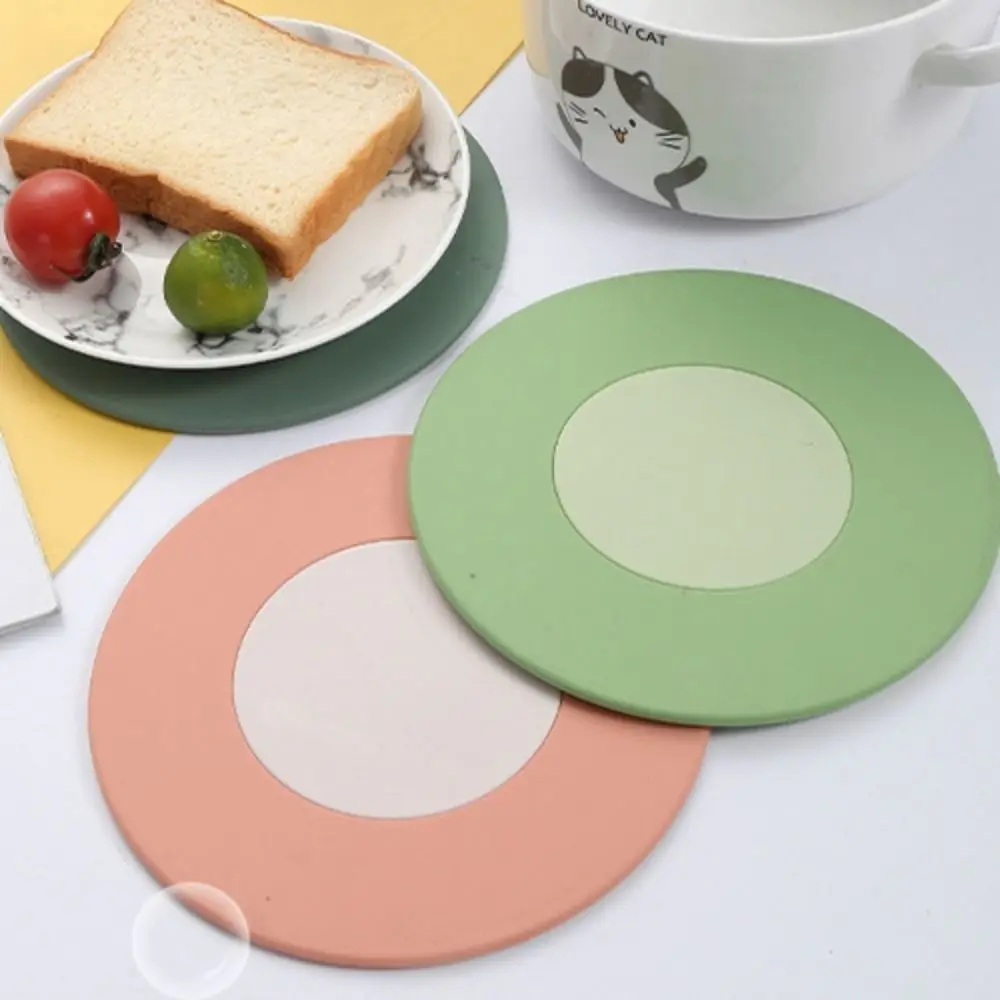 Non-slip Silicone Insulation Pads Colorful High Temperature Resistant Tableware Pads Removable Durable Pot Mat Dormitory