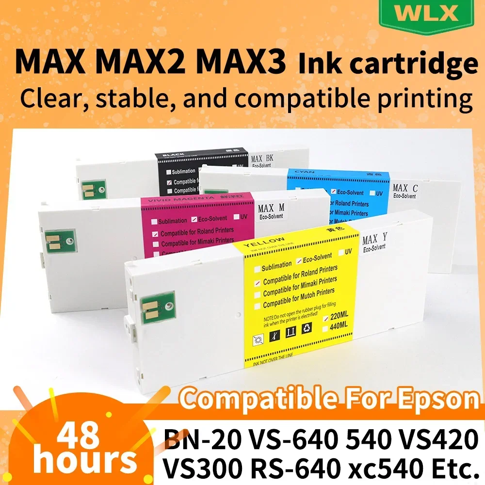 MAX MAX2 MAX3 220ml Eco Solvent Ink Cartridge with chip Suitable for Roland RS-640 RS-540 XF-640 Sp300 Vs540 BN20 VS-640 VS-420