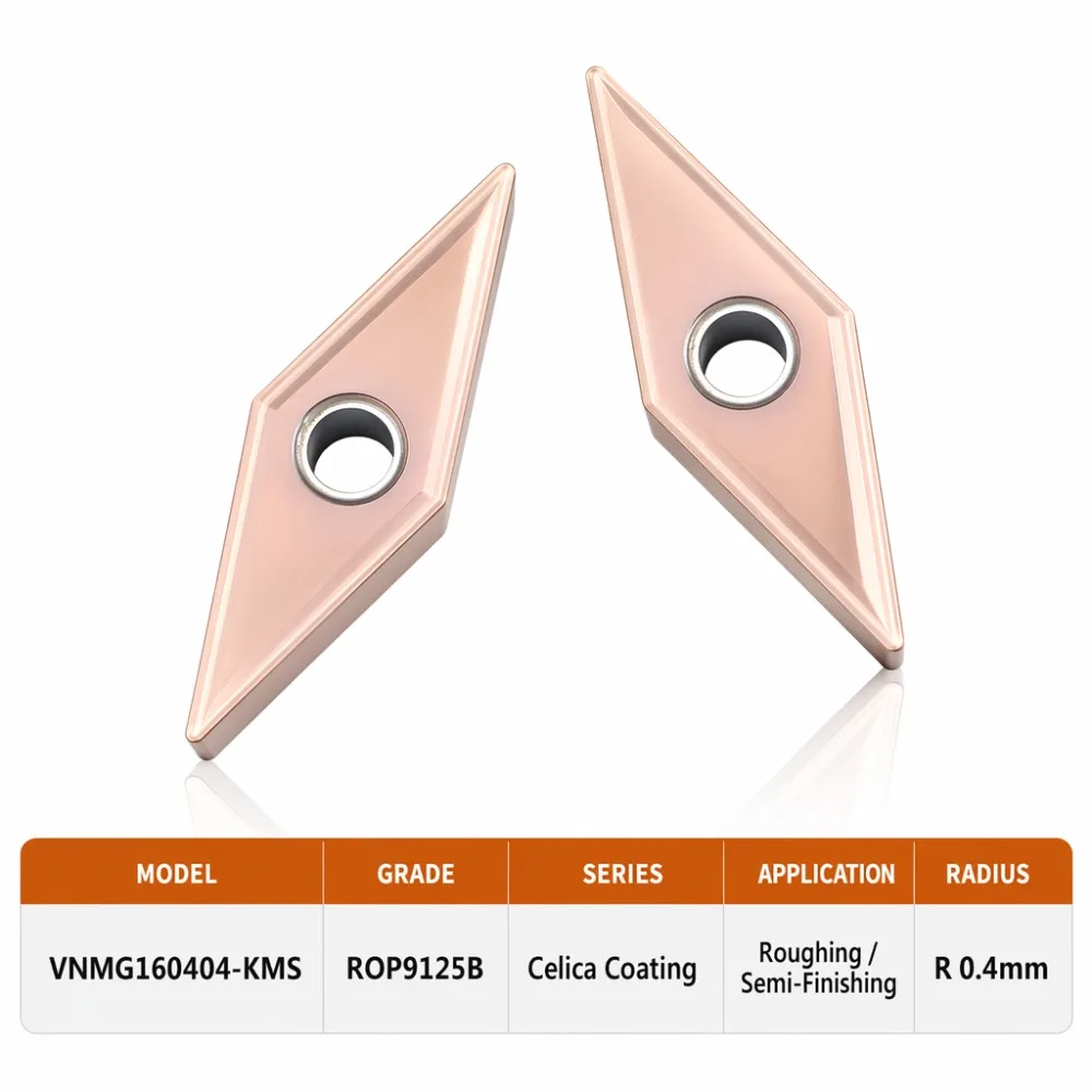 10pcs VNMG160404 VNMG160408-KMS Carbide Inserts External Turning Tool CNC Lathe Cutter Tool VNMG for Stainless Steel
