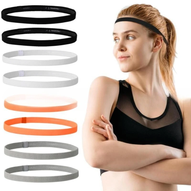 

Yoga Headband Sweat Absorbent Non Slip Silicone Elastic Sports Hairband for Women Men