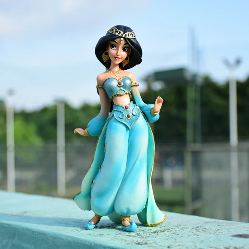 Disney Cartoon Anime Aladdin 19cm Jasmine Action Figure Toys Jasmine The Princess Collection Room Decoration Gift for Kids