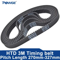POWGE HTD 3M Timing belt Lp=270 273 276 279 282 285 288 291 294 297 300 303 306 309 312 315 318 321 324 327 Width 6-30mm  Rubber
