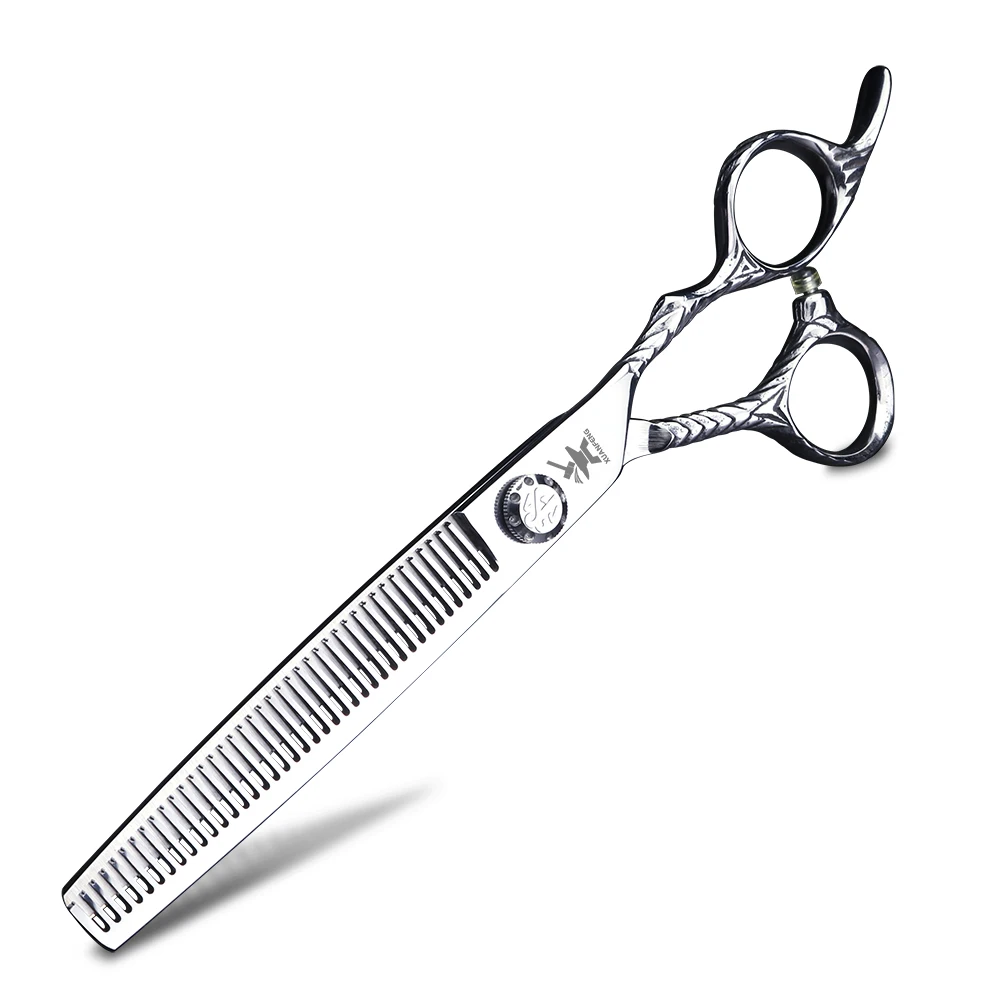 XUANTENG Silver 7-inch Hair Scissors, Barber 440C Steel Cutting Scissors and Thinning Scissors