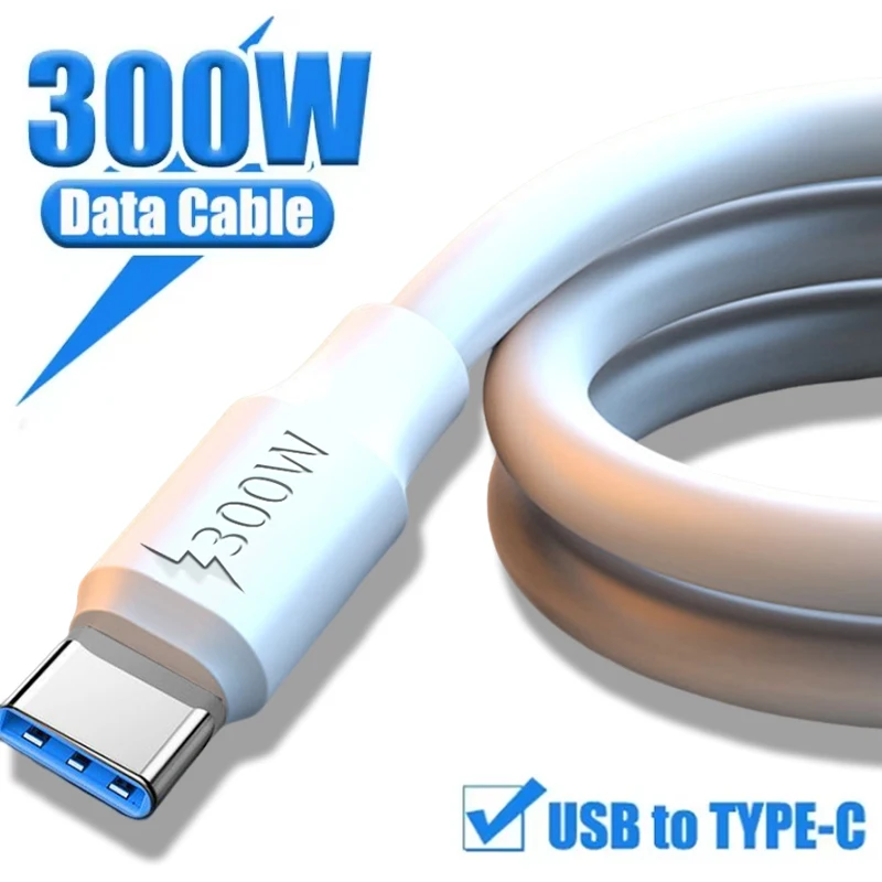 300W Super Fast Charging USB Type C Data Cable Bold USB To Type C Data Line Super Fast Charger for Android Samsung Huawei Xiaomi