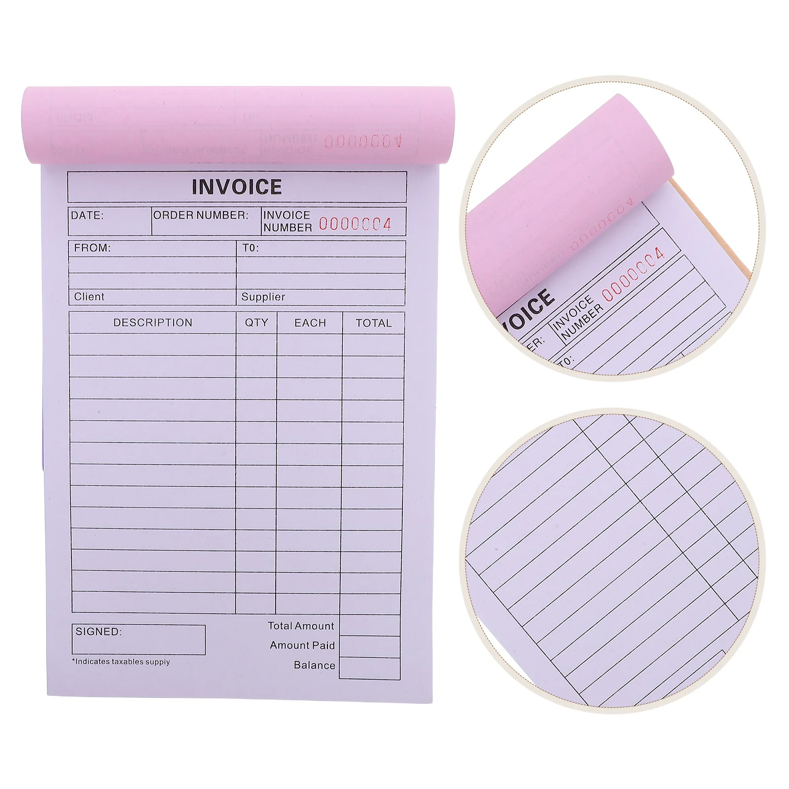 

Repair Invoice Book with 2 Part Copy Receipt Pad Paperboard Backing for Small Business Order Tracking Delivery Note