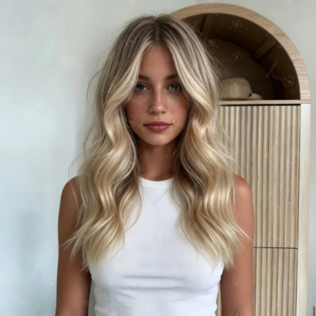 

Soft Ombre Blond Wave Hair 150 density and 13×4 100%human hair wig lace front wig, with baby hair pre plucked