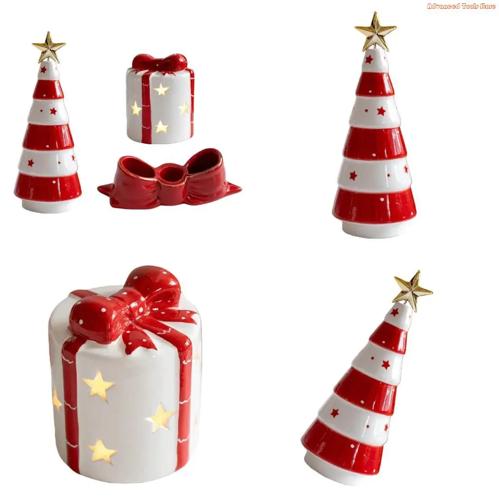 J1HA – ornement table d'arbre noël en céramique Durable, pour décorations maisons vacances centres table