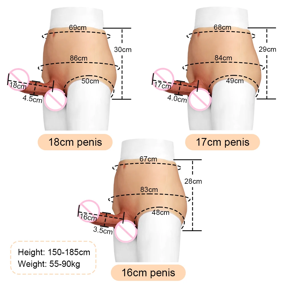 Huge Silicone Realistic Dildo Panties Men Gay Lesbian G-Spot Solid Hollow Dildo Realistic Strap-On Dildo Penis Pants Sex Toys