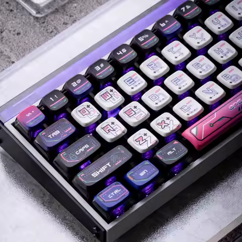 Transparent Punk Theme Pudding Keycaps Pbt ASA Profile Keycap Custom Gaming Key Caps for Mechanical Keyboard Accessories Gifts