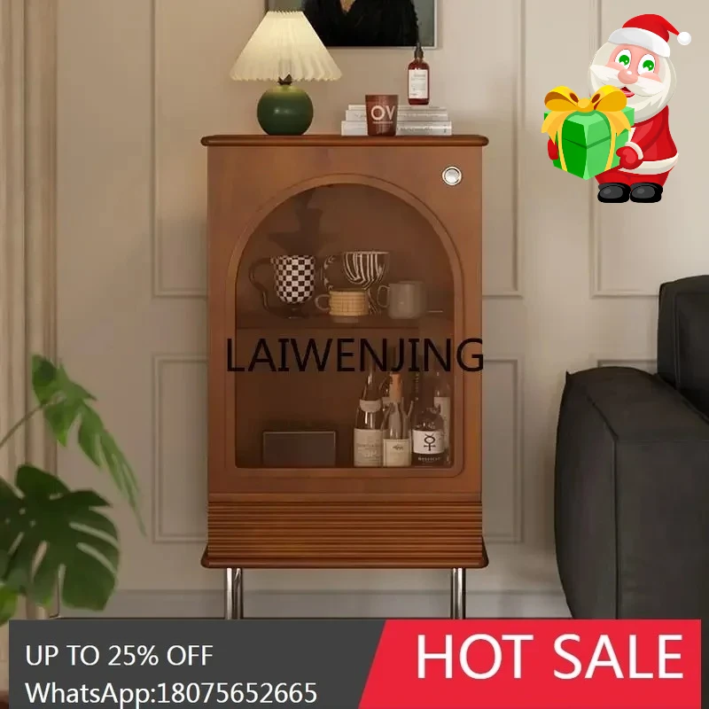 

HLZ Nordic solid wood small side cabinet retro living room bedroom storage porch storage cabinet
