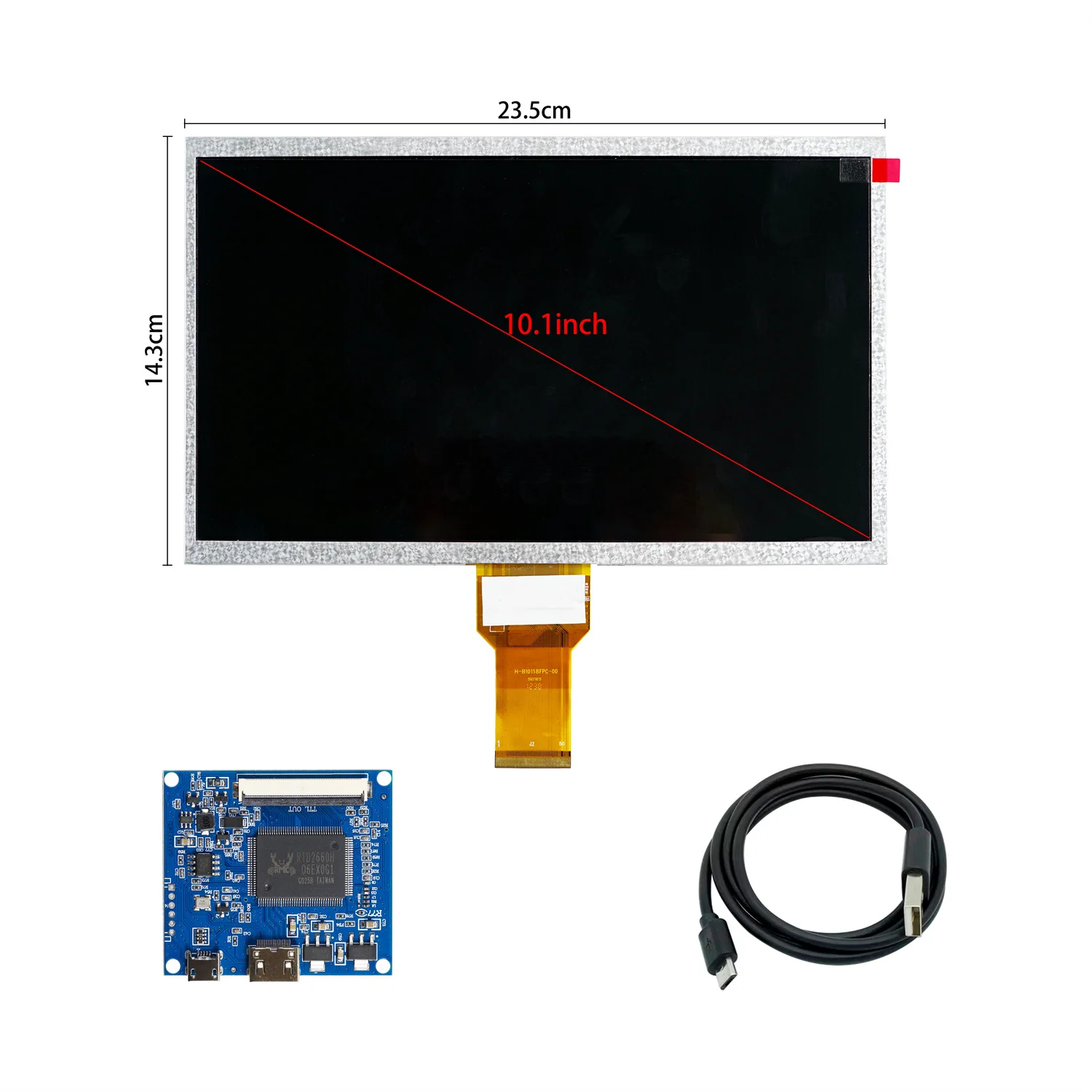 Pantalla LCD de 10,1 pulgadas, 1024x600, placa de Control del controlador del Monitor, Mini Compatible con HDMI para Lattepanda, Raspberry Pi Banana Pi PC