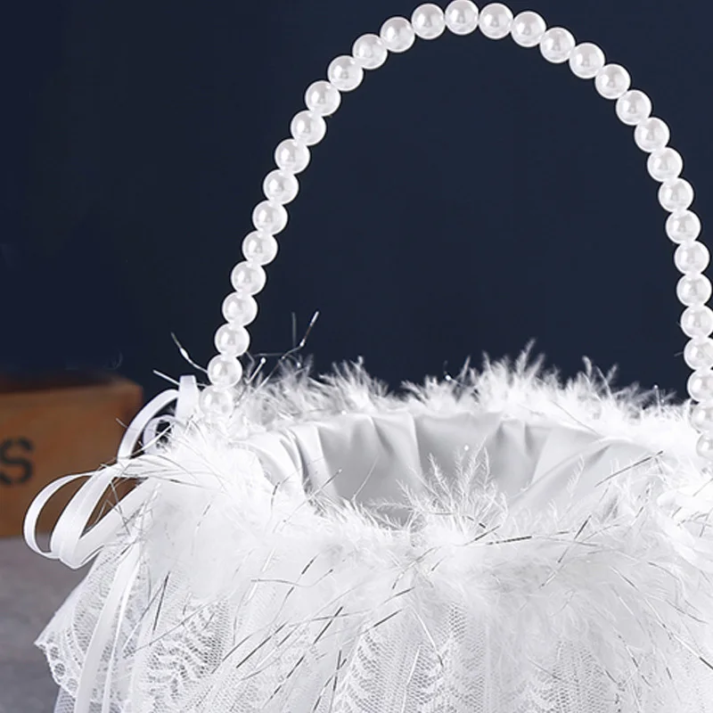 سلة زهور الأمريكية المصنوعة يدويًا من القوس ، مبعثر للفتيات ، لوازم الزفاف الرومانسية ، سلة زهور