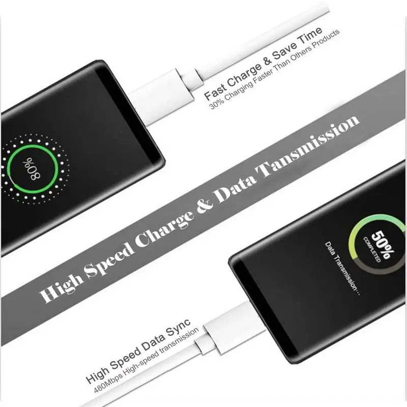 3A Fast Charging Data Cable USB A To USB B Cable USB 2.0 480Mbps Transfer Speed Data Cable For Android smartphones