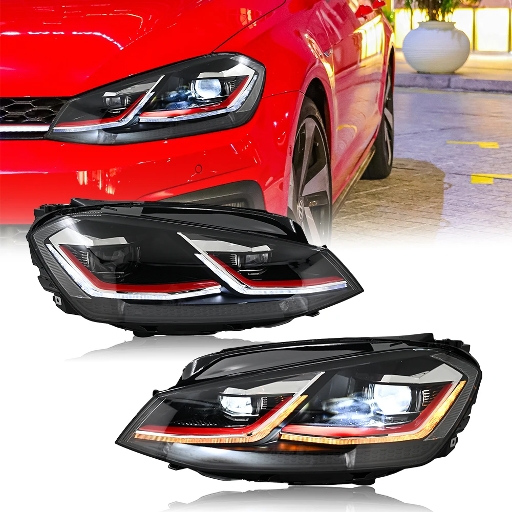 LED-Projektorlinse DRL-Scheinwerferbaugruppe für Golf 6 2008–2013, Golf 7 MK7 2013–2017, Golf 7,5 2017–2020 Scheinwerfer