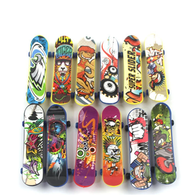 10pcs/Lot Mini Finger Skateboards Plastic Skate Boarding Kids Children  Fingertip Board Fingerboard Educational Toys Gifts