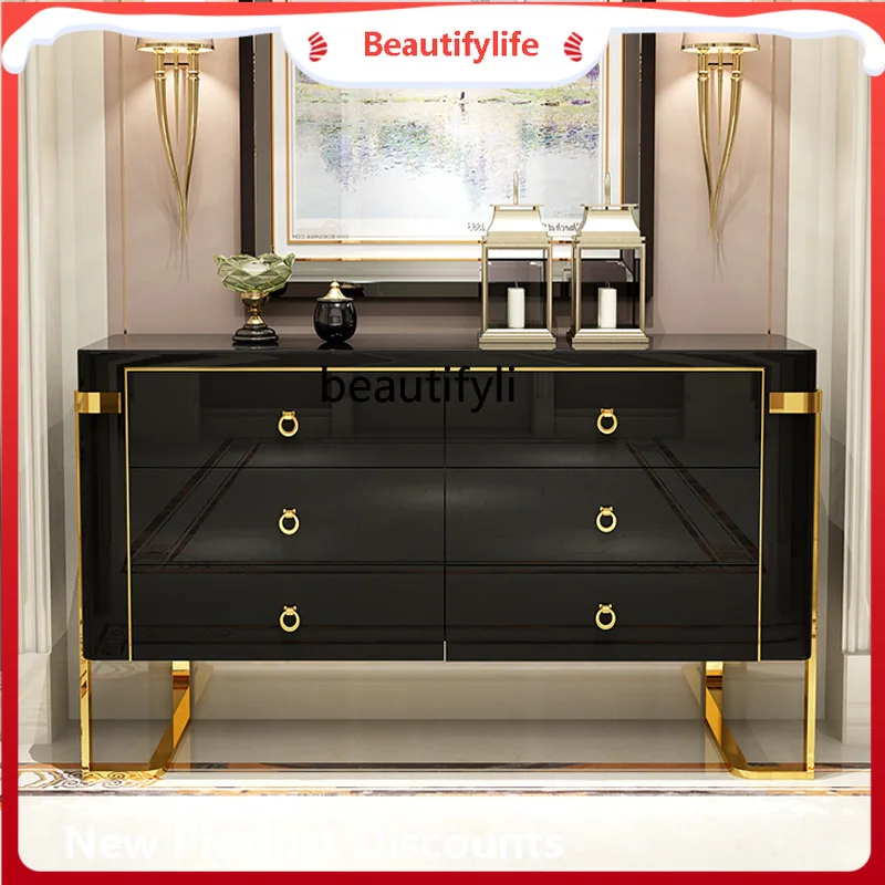 Asmt52 Light Luxury Sideboard Light Luxury Entrance Hotel Tea Cabinet High-end Storage Light Luxury Shoe Cabinet