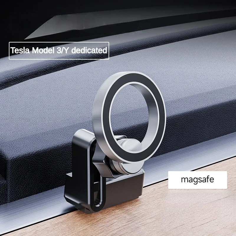 Magnetic Car Phone Holder Mobile Cell Phone Support Mount for Tesla Model 3 Model Y Car Phone Stand Compatible with Magsafe