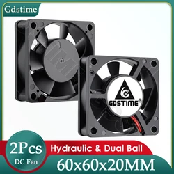 2 adet Gdstime 6020 60x60x20mm 12V 24V çift bilyalı 3D yazıcı soğutucu Fan 60mm * 20mm 6cm fırçasız bilgisayar PC CPU Motor soğutma fanı