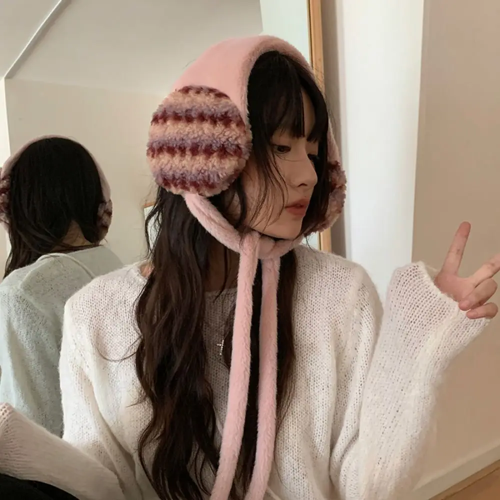 العصرية رشاقته الصوف Strappy الأذن إفشل يندبروف بلون محبوك غطاء للأذنين اليدوية الدفء Earlap دفئا الخريف