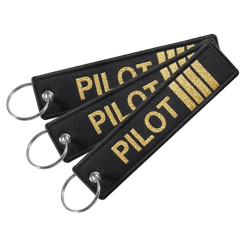 Keychain Jewelry Embroidery Co-Pilot Key Chain for Aviation Gifts Luggage Tag Label Fashion Keychains