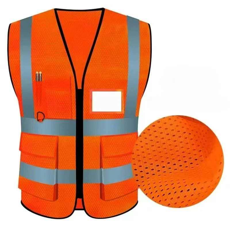 Adjustable Reflective Security Vests Reflective Safety Clothing with Multi-Pockets Reflective Vest for Running Cycling Sports
