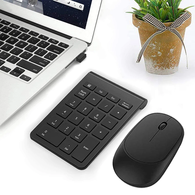 RF304TZ 2.4G Wireless Numeric Pad And Mouse Combo Set Number Portable Mini Financial Accounting Computer Keyboard Keypad