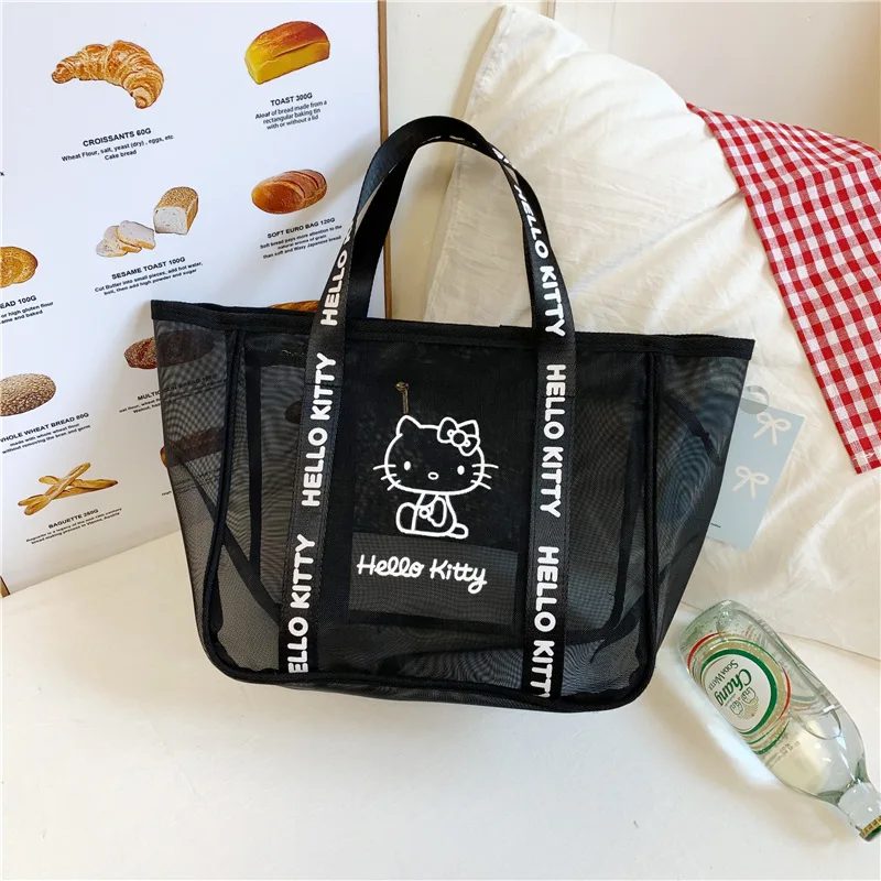 Bolsa de maquillaje transparente de malla estilo coreano, nueva bolsa de aseo de gran capacidad.