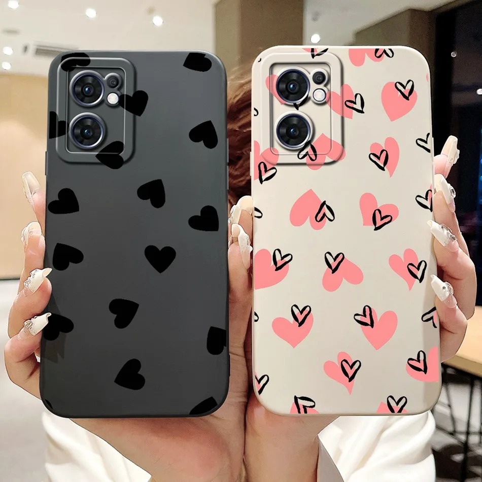 Pour OPPO Reno7 5G CPH2371 mignon lapin chat dessin animé étui pour Oppo Reno 7 5G (global) antichoc souple Silicone coques de téléphone