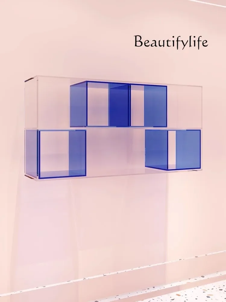 Shoe Store Wall Display Rack Display Cabinet Clothing Store Rack Acrylic Product Wall Rack for Holding Shoes and Bags