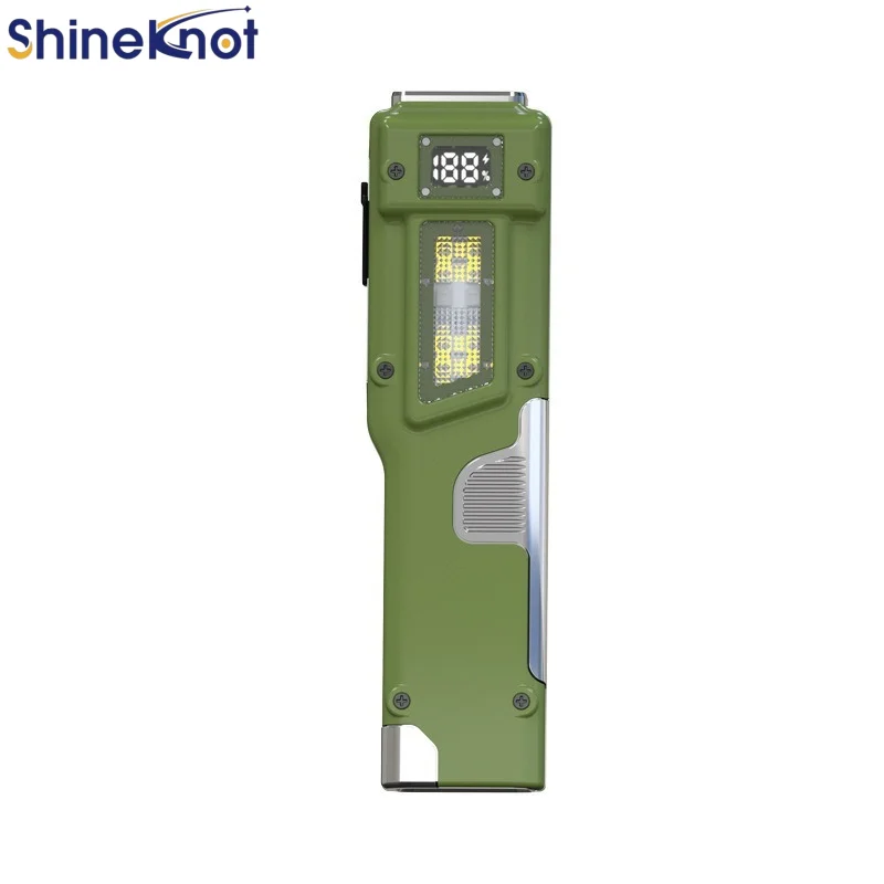 SHINEKNOT Multi Functional Tactical Flashlight Digital Display Screen Work Light Outdoor Waterproof Portable Flashlight