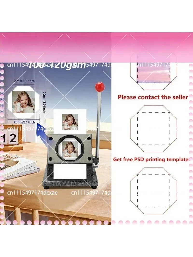50x50mm Badge Making Machine Fridge Magnet Maker DIY Paper Cutter Craft Tool Kit for Photo Magnets