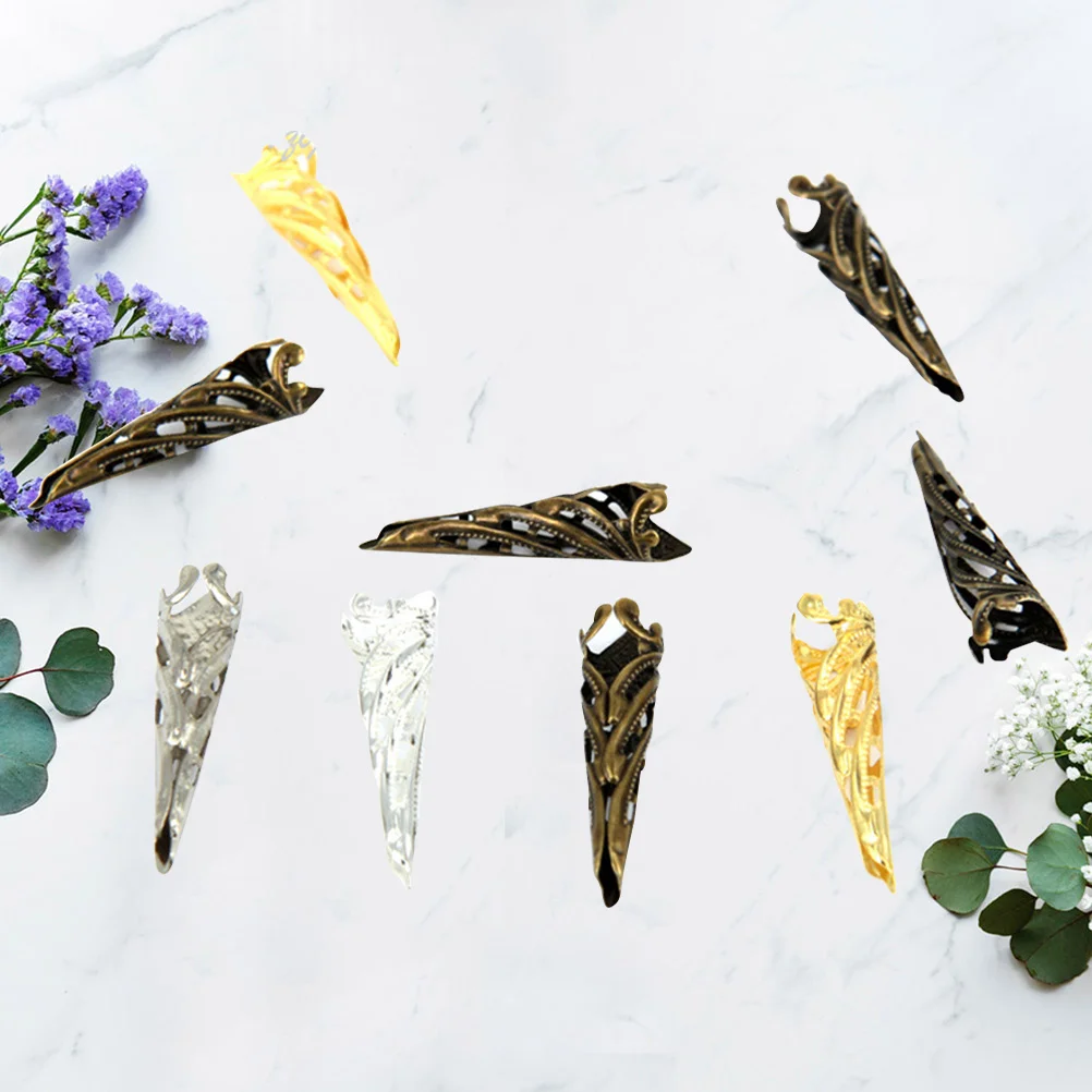 

200Pcs Butterfly Bell Flower Base Handmade Pendants Hollow Out Charms for DIY Jewelry Making Craft Supplies Women Gift